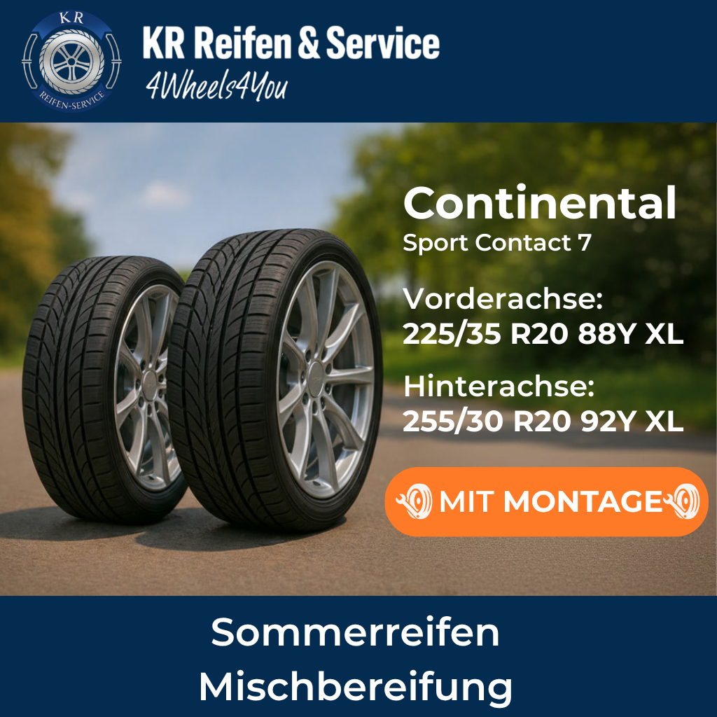 Continental Sport Contact 7 (Vorderachse: 225/35 R20 88Y XL / Hinterachse: 255/30 R20 92Y XL)
