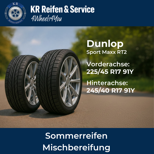 Dunlop Sport Maxx RT2 (Vorderachse: 225/45 R17 91Y / Hinterachse: 245/40 R17 91Y)