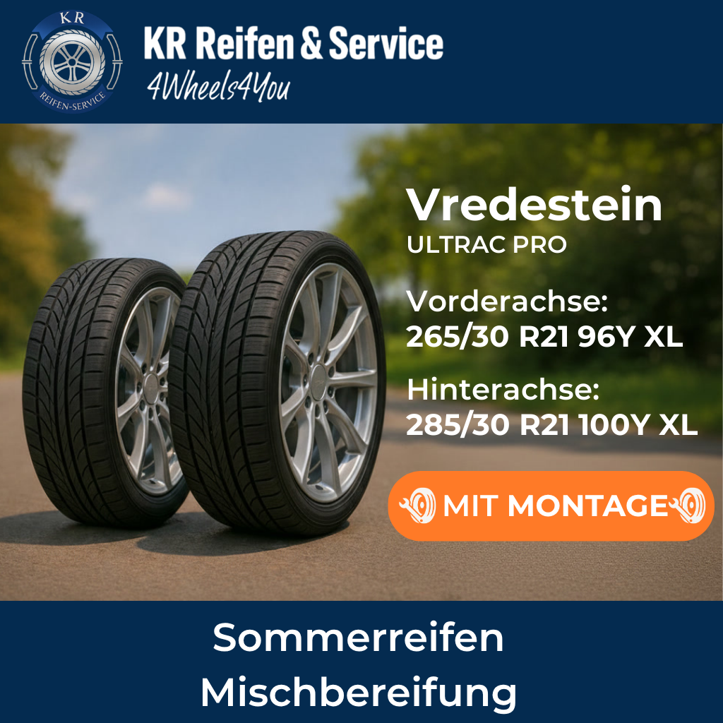Vredestein ULTRAC PRO (Vorderachse: 265/30 R21 96Y XL / Hinterachse: 285/30 R21 100Y XL)