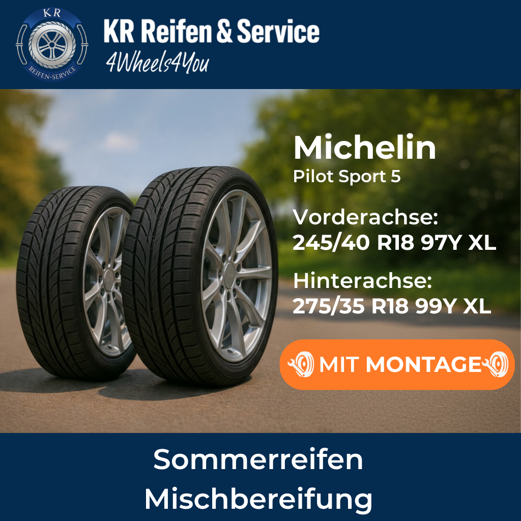 Michelin Pilot Sport 5 (Vorderachse: 245/40 R18 97Y XL / Hinterachse: 275/35 R18 99Y XL)
