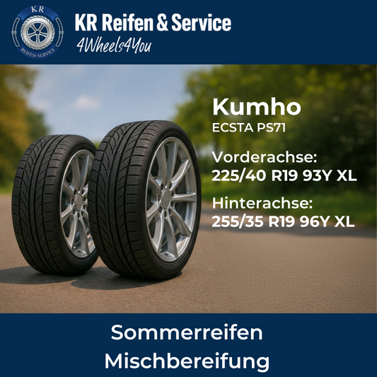 Kumho ECSTA PS71 (Vorderachse: 225/40 R19 93Y XL / Hinterachse: 255/35 R19 96Y XL)